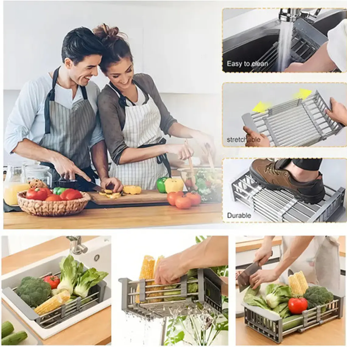 Secador Escurridor De Loza Frutas Verduras Plegable 6