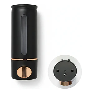 Dispensador De Jabón Liquido Plástico Negro Con Oro Rosa
