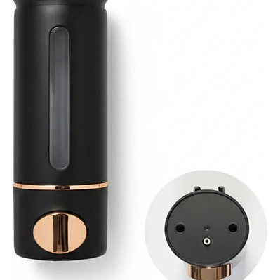 Dispensador De Jabón Liquido Plástico Negro Con Oro Rosa