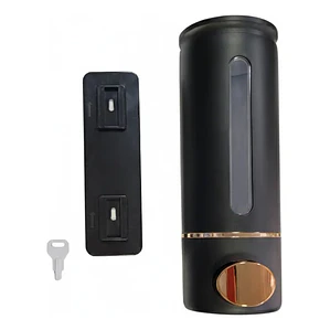 Dispensador De Jabón Liquido Plástico Negro Con Oro Rosa
