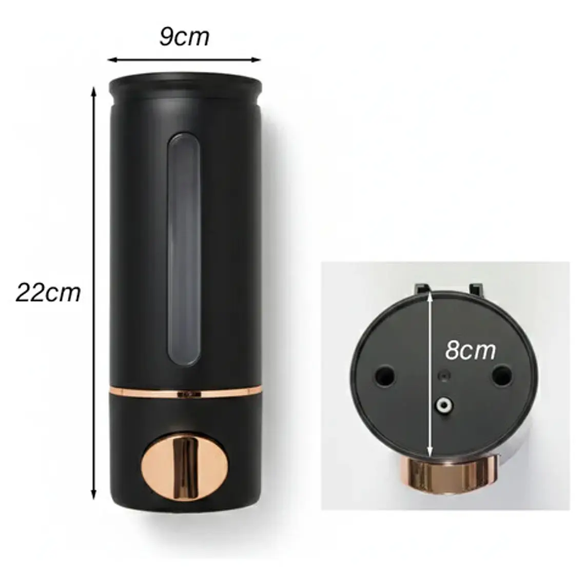 Dispensador De Jabón Liquido Plástico Negro Con Oro Rosa 4