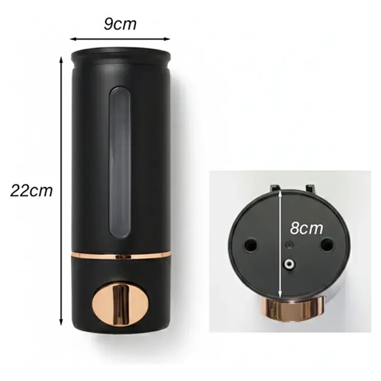 Dispensador De Jabón Liquido Plástico Negro Con Oro Rosa 4