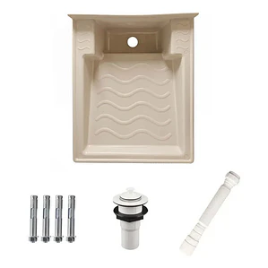 Lavadero Plástico 50x42 Anclar A Pared Bone Con Desagüe