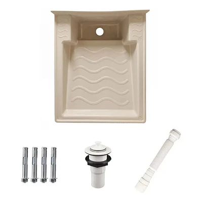 Lavadero Plástico 50x42 Anclar A Pared Bone Con Desagüe