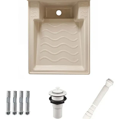 Lavadero Plástico 50x42 Anclar A Pared Bone Con Desagüe