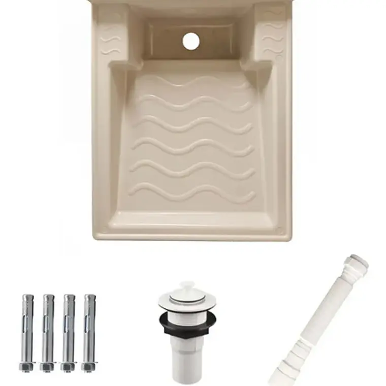 Lavadero Plástico 50x42 Anclar A Pared Bone Con Desagüe 1
