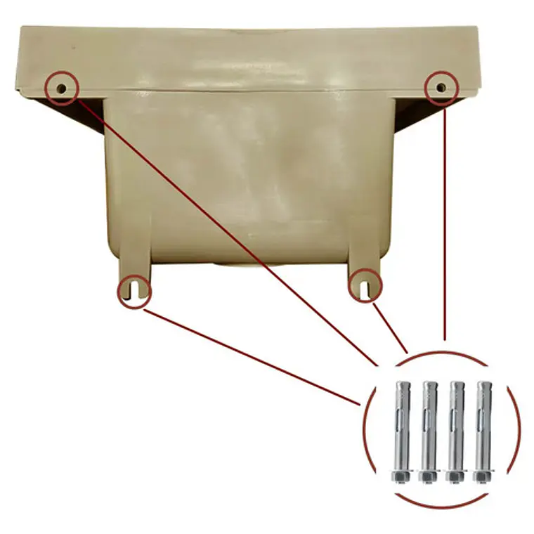 Lavadero Plástico 50x42 Anclar A Pared Bone Con Desagüe 2