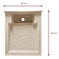 Lavadero Plástico 50x42 Anclar A Pared Bone Con Desagüe - Miniatura 3