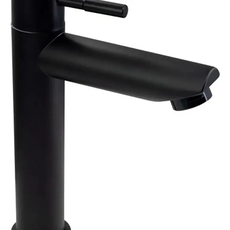 Llave Lavamanos Baja Recta Agua Fría Negro Mate 4