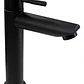 Llave Lavamanos Baja Recta Agua Fría Negro Mate - Miniatura 4