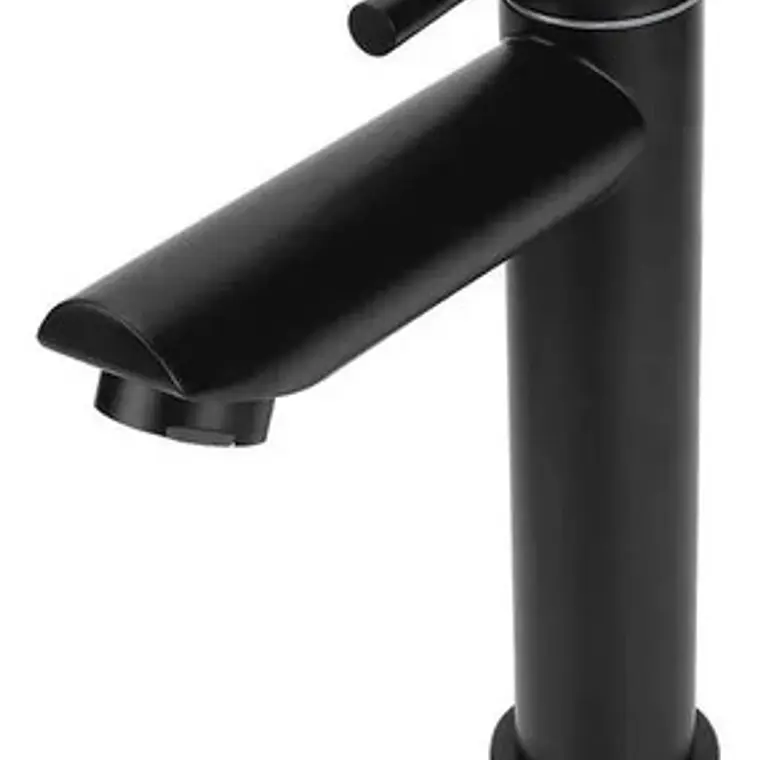 Llave Lavamanos Baja Recta Agua Fría Negro Mate 8