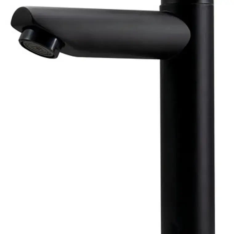 Llave Lavamanos Baja Recta Agua Fría Negro Mate 9