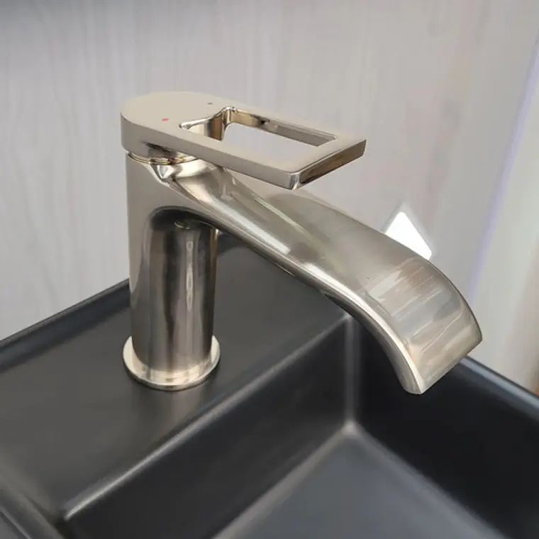 Llave Grifo Lavamanos Bajo Níquel Monocontrol Alta Gama 8