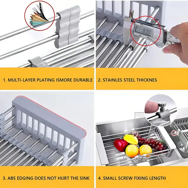 Secador Escurridor De Loza Frutas Verduras Plegable 5