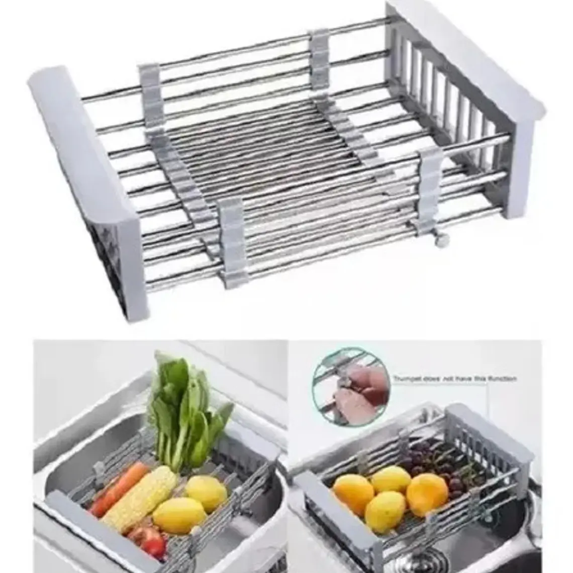 Secador Escurridor De Loza Frutas Verduras Plegable 10