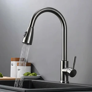Llave Grifo Lavaplatos Monocontrol Extraíble Acero Inox