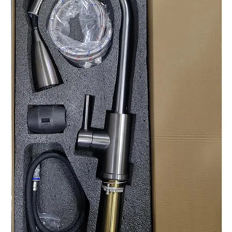 Llave Grifo Lavaplatos Monocontrol Extraíble Acero Inox 2