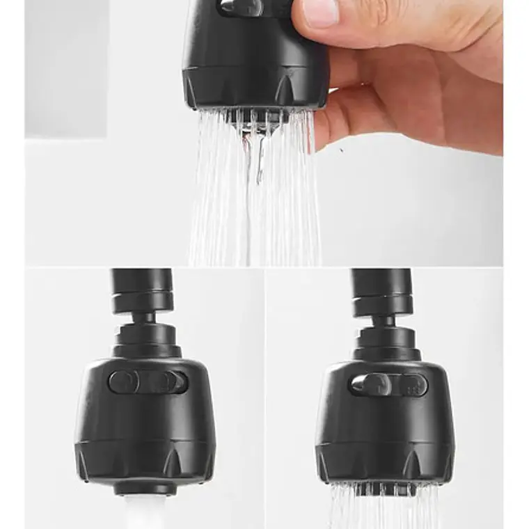 Llave Mezclador Lavaplatos Acero Flexible 8 Pulgadas Negro 2
