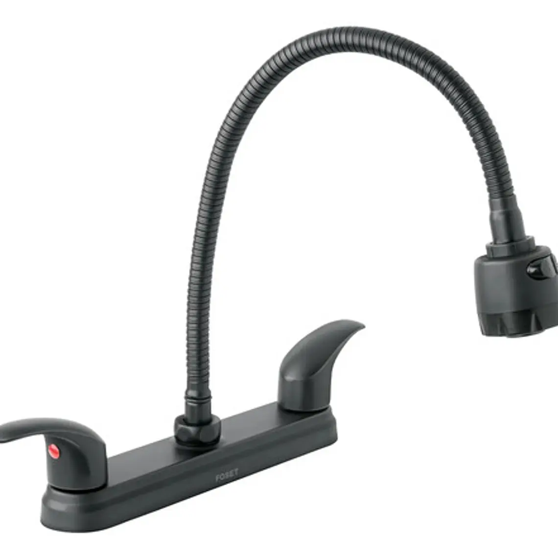 Llave Mezclador Lavaplatos Acero Flexible 8 Pulgadas Negro 5