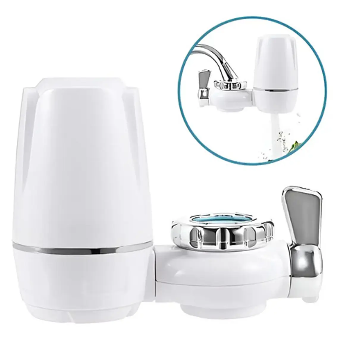 Filtro Purificador De Agua Para Adaptador De Grifo Color Blanco 2