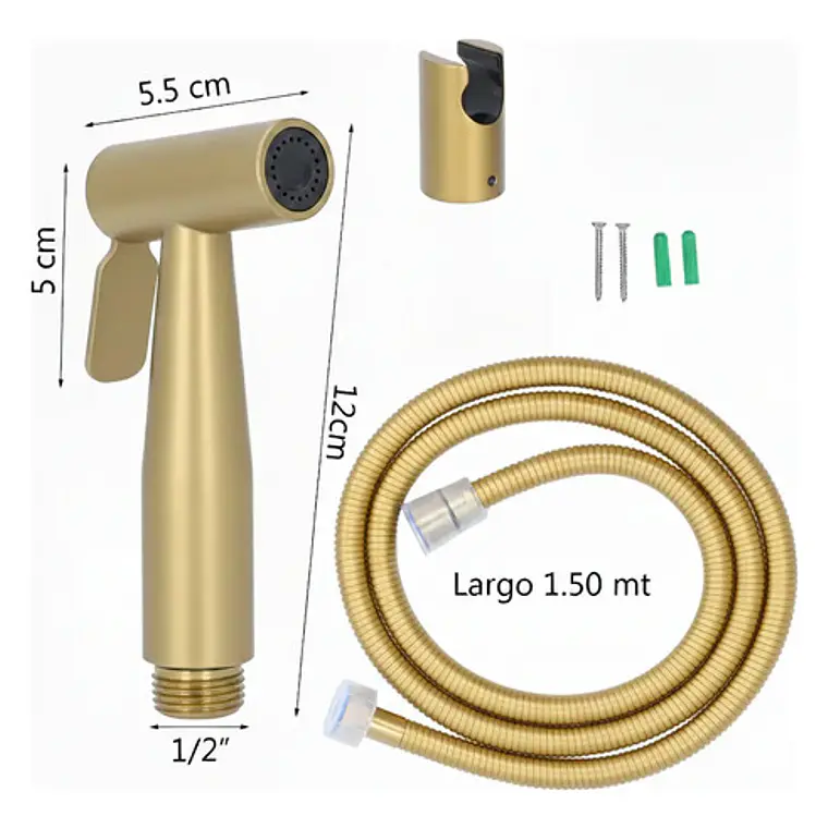 Ducha Bide Sanitario Dorado Mate Acero Inoxidable 6