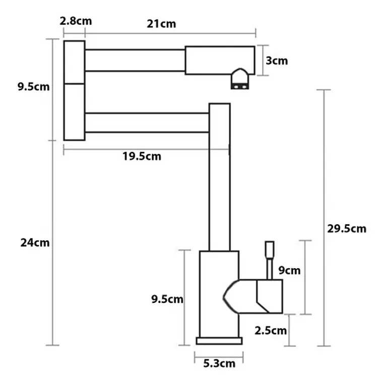 Llave Grifo Lavaplatos Monocontro Escualizable Acero Inox 5