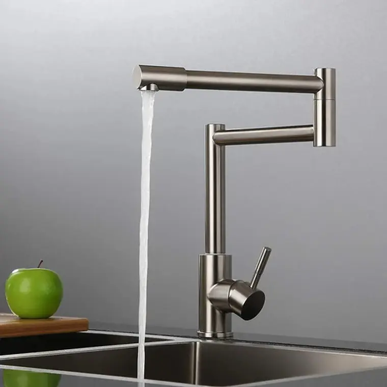 Llave Grifo Lavaplatos Monocontro Escualizable Acero Inox 10