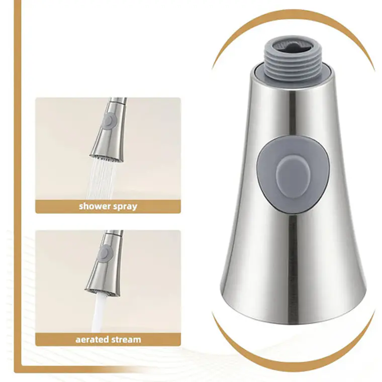 Repuesto Spray Grifería Lavaplatos Doble Chorro Cromado 4