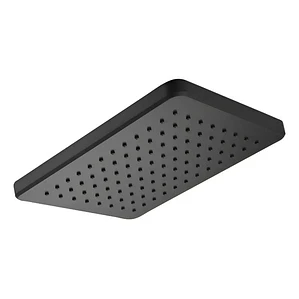 Regadera Ducha Para Baño Rectangular Negro Mate Negro Mate