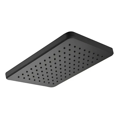 Regadera Ducha Para Baño Rectangular Negro Mate Negro Mate