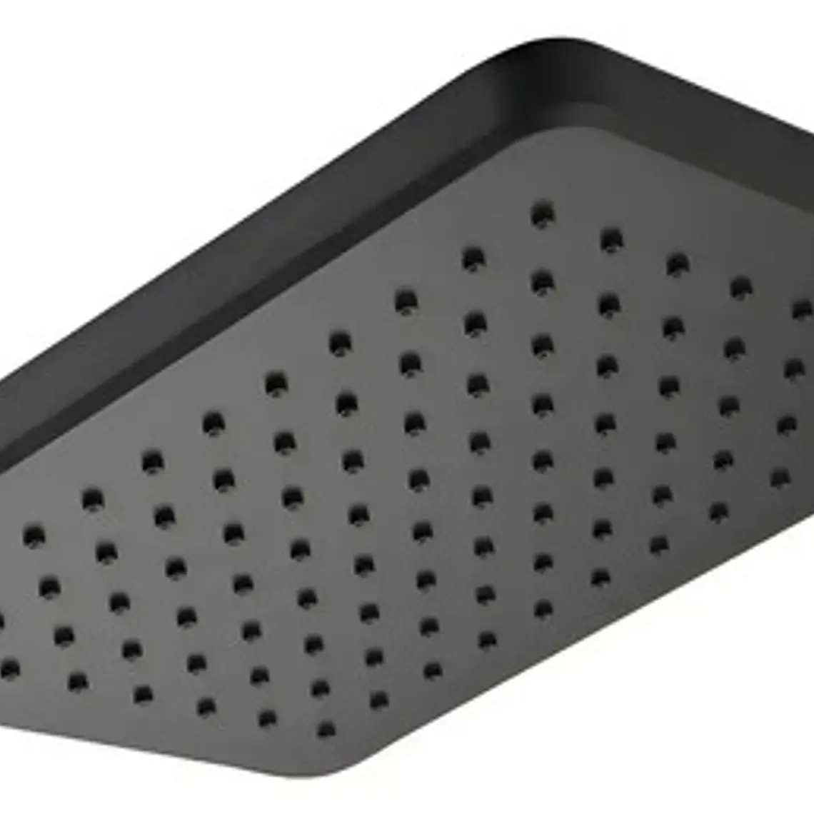 Regadera Ducha Para Baño Rectangular Negro Mate Negro Mate 1