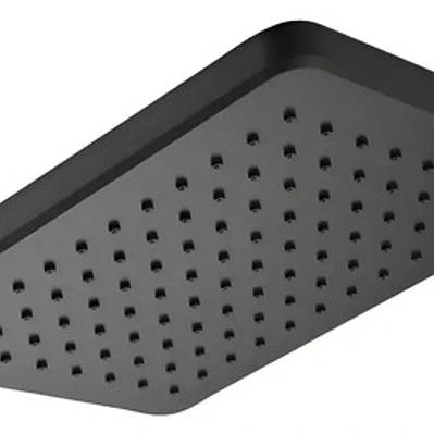 Regadera Ducha Para Baño Rectangular Negro Mate Negro Mate