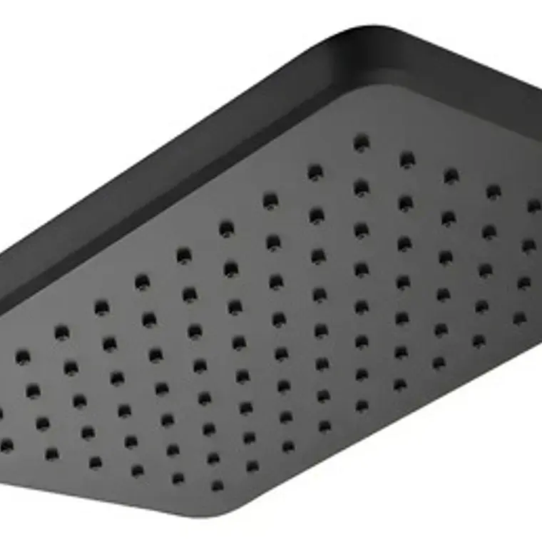 Regadera Ducha Para Baño Rectangular Negro Mate Negro Mate 1