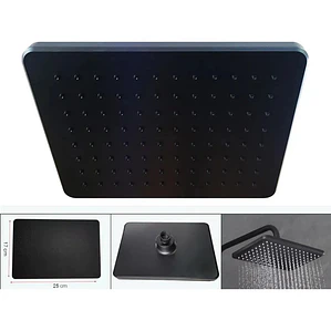 Regadera Ducha Para Baño Rectangular Negro Mate Negro Mate