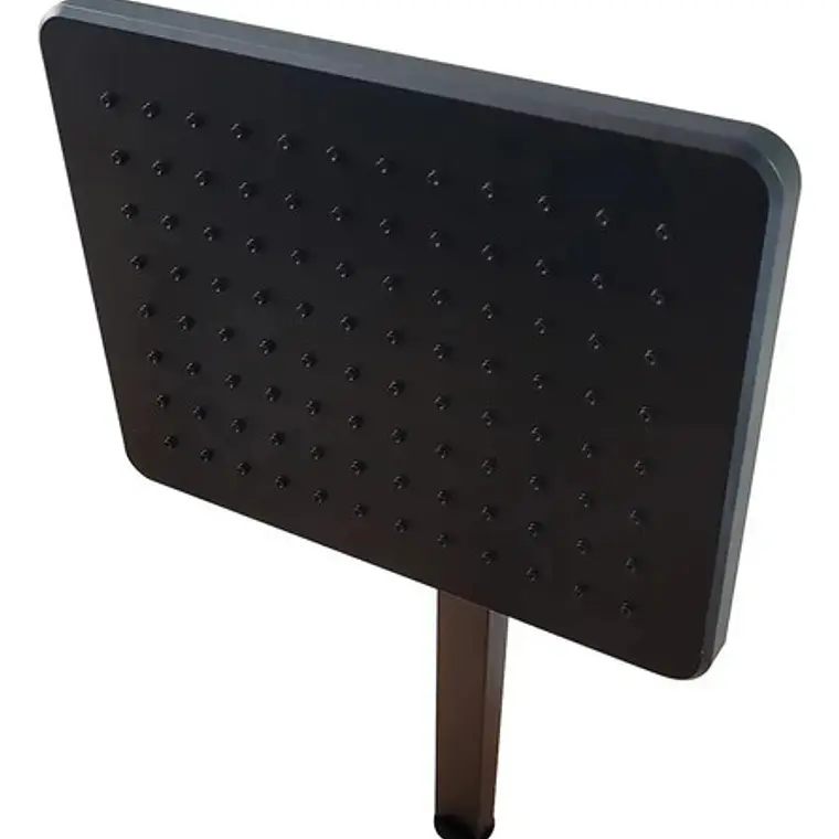 Regadera Ducha Para Baño Rectangular Negro Mate Negro Mate 5