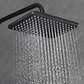 Regadera Ducha Para Baño Rectangular Negro Mate Negro Mate - Miniatura 8