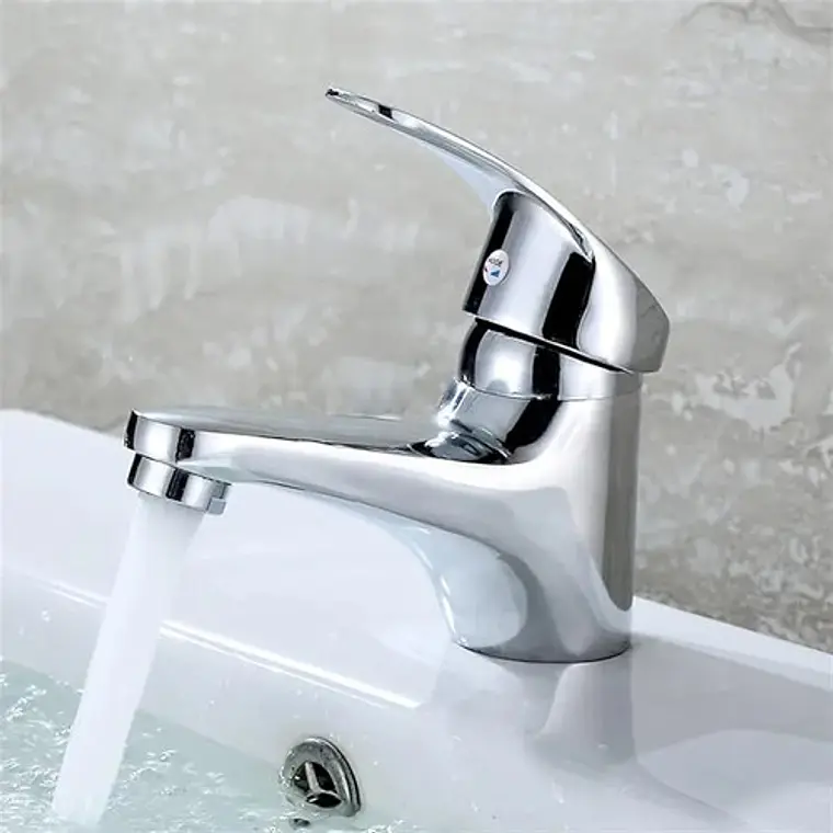 Griferia Llave Lavamanos Monocontrol Cromada Baja 7