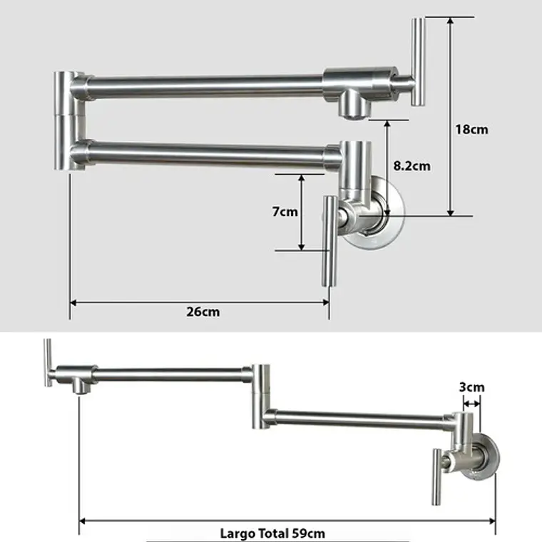 Llave Grifo Llena Ollas Escualizable Acero Inox 304 6