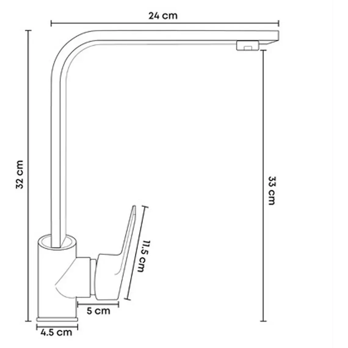 Llave Grifo Lavaplatos Monocontrol En Acero Negro Mate 7