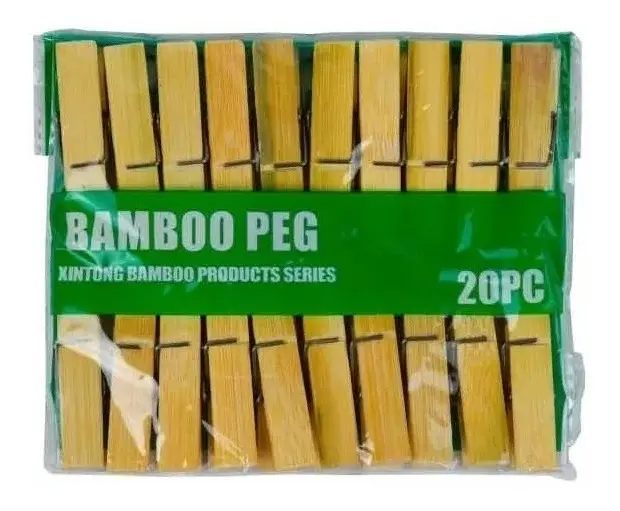  Bambú Pinzas para ropa  Tenazas Colgadores Lavandería