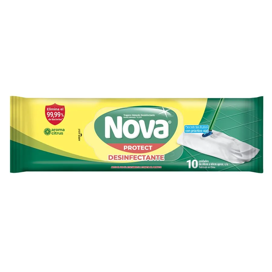  Nova Desinfectante trapero humedo 10 un.