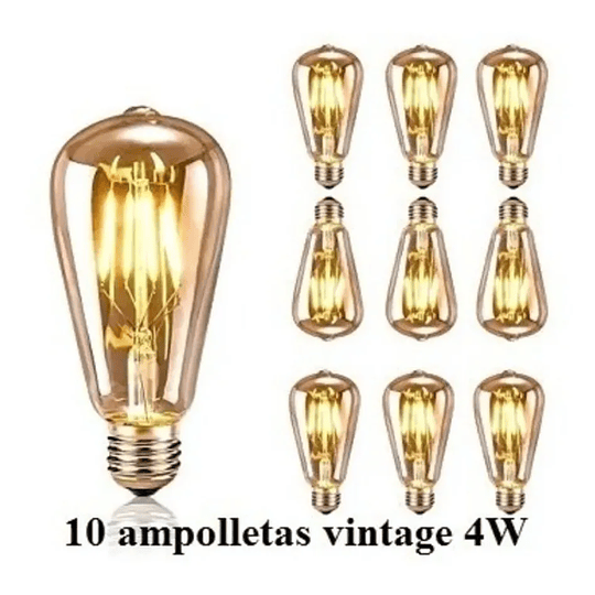 Pack X10 Ampolleta Vintage ST64 - 4w Luz Calida
