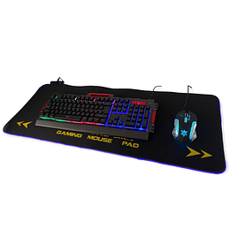 Mouse Pad Gaming RGB + Kit Teclado Y Mouse K33