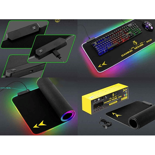 Mouse Pad Gaming RGB Kit Teclado Y Mouse K33