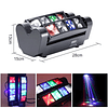 Foco Estroboscópico LED RGBW 8 Led Para Fiestas