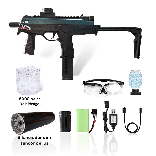 Pistola Metralleta Automática Con Bolas Hidrogel Juguete MP9