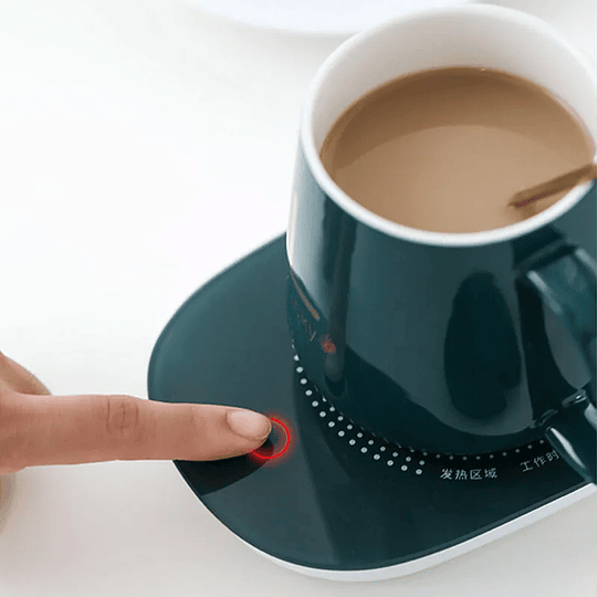 Taza Mug De Café Con Calentador Eléctrico + Cuchara, Color V