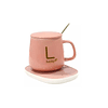 Taza Mug De Café Con Calentador Eléctrico + Cuchara, Color Rosa