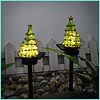 Pack 2 Estacas Solares Decorativas Árbol Navidad Luz Cálida