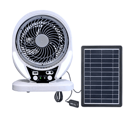 Ventilador Portátil Recargable Con Panel Solar 7 pulgadas